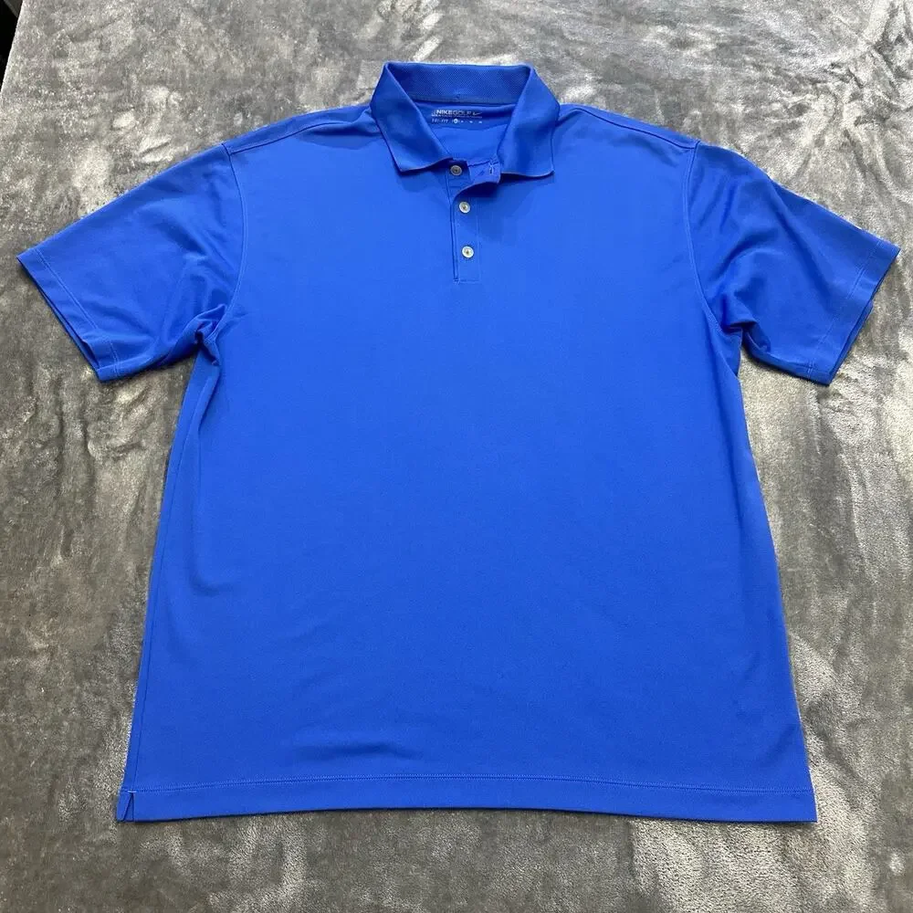 Nike Golf Polo Men’s Sz.XL Blue Short Sleeve‎ DriFit Lightweight Shirt Casual